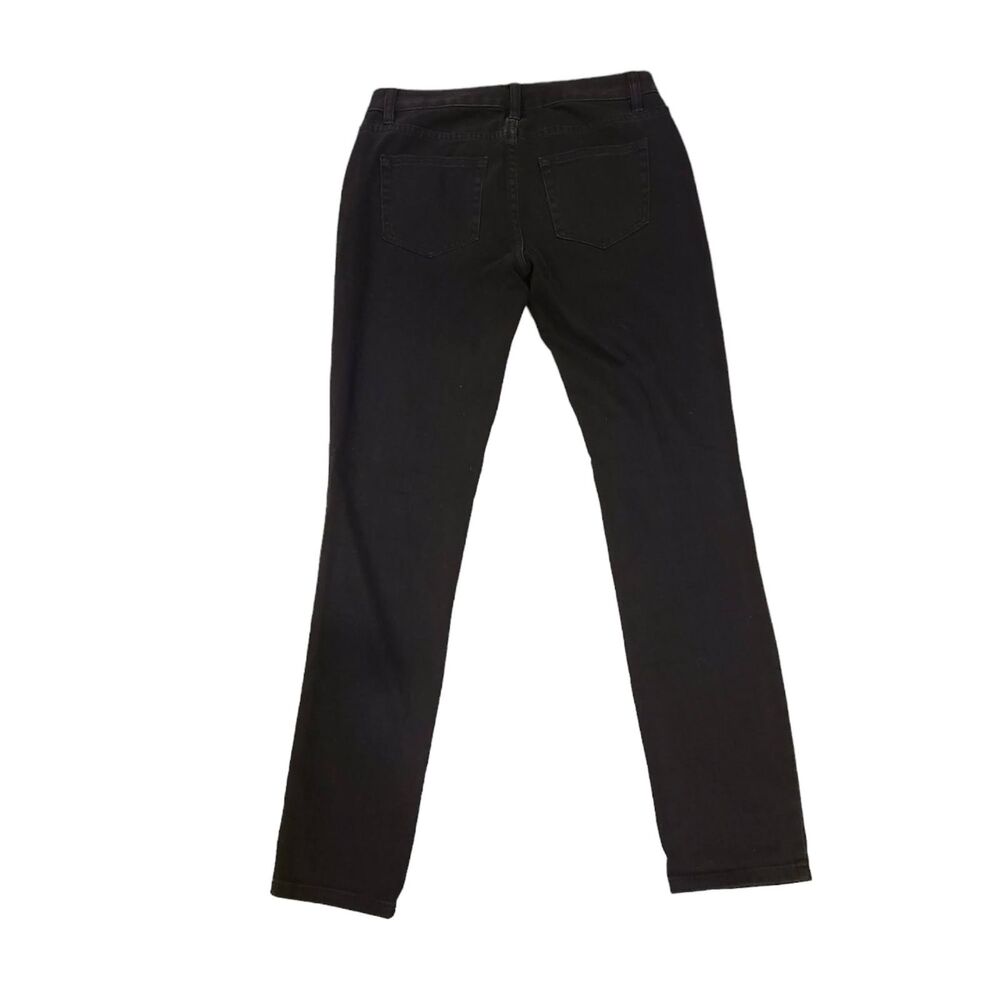 Michael Kors Jeans Womens Size 2 Black Denim Rhinestones Distressed Rocker Glam‎ - Picture 5 of 11